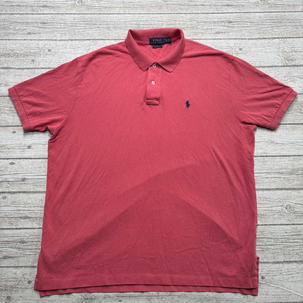 Polo Ralph Lauren Polo Shirt Men's XL Pink Classic Fit Short Sleeve Athleisure